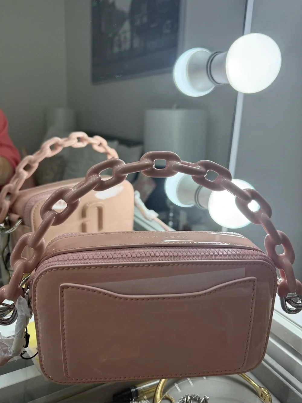 Marc Jacobs Blush Patent Link-Handle Crossbody Bag - Picture 2 of 2